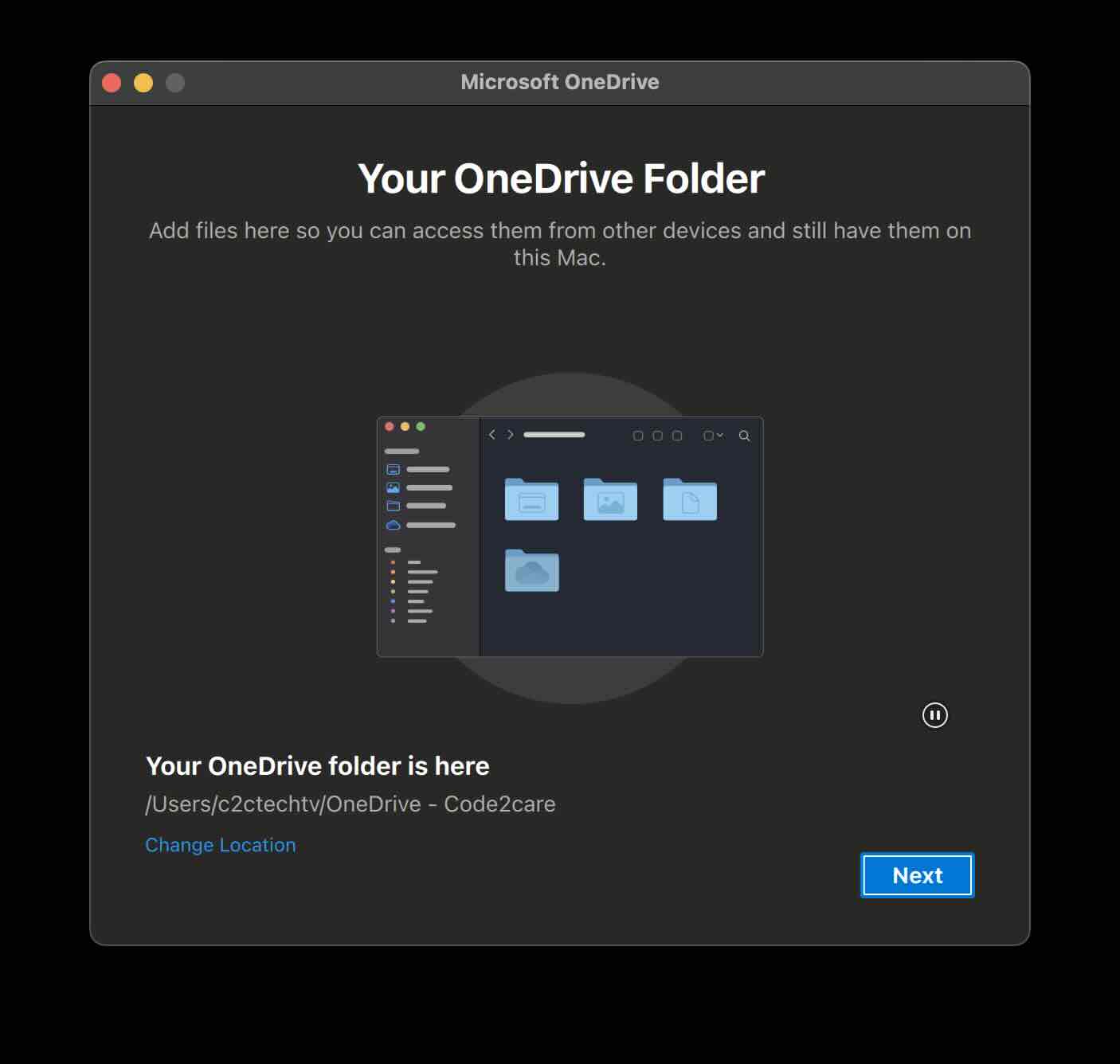 Your OneDrive Folder Window